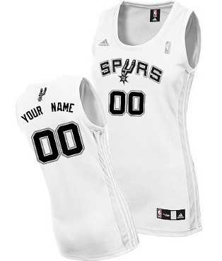 Women's Customized San Antonio Spurs White Basketball Jersey